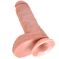 KING COCK realistic 8-inch natural penis, showcasing lifelike details and textured surface for enhanced pleasure.