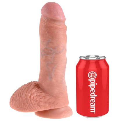 KING COCK 8-inch realistic natural penis in a lifelike design, showcasing detailed texture and color.