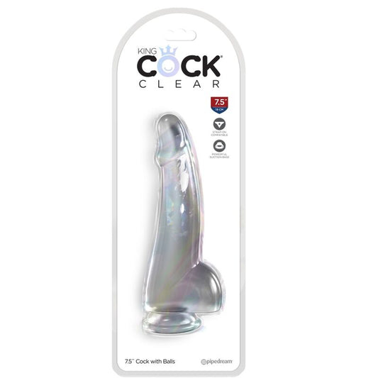 KING COCK - CLEAR DILDO CON TESTÍCULOS 15.2 CM TRANSPARENTE
