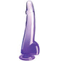 KING COCK - CLEAR DILDO CON TESTÍCULOS 19 CM MORADO