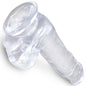 KING COCK - CLEAR PENE REALÍSTICO CON TESTÍCULOS 13.5 CM TRANSPARENTE