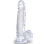 KING COCK - CLEAR PENE REALÍSTICO CON TESTÍCULOS 15.2 CM TRANSPARENTE