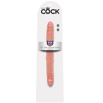 KING COCK 30 cm double-ended natural dildo with realistic texture and design, perfect for versatile pleasure.