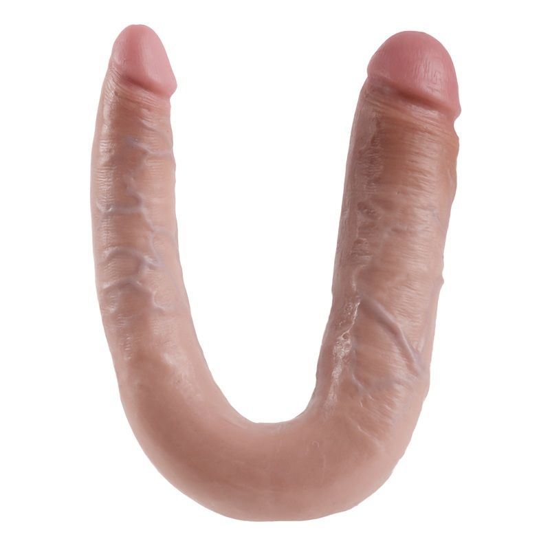 Natural 17.8 cm double penetration dildo from KING COCK, featuring realistic design and dual-ended functionality.
