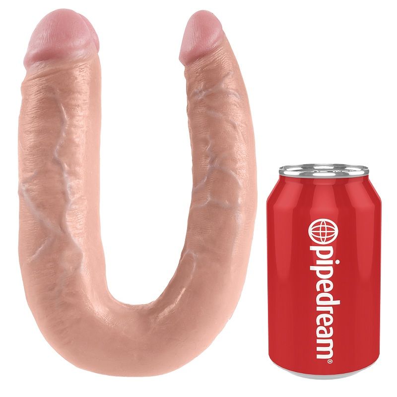 Natural 17.8 cm double penetration dildo by KING COCK, featuring realistic texture and design for enhanced pleasure.
