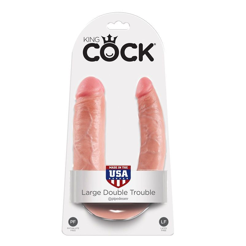 Natural 17.8 cm double penetration dildo by King Cock, featuring realistic details and dual ends for versatile use.