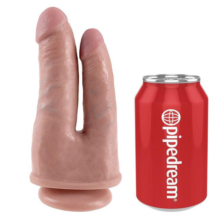Vibrador King Cock doble penetración natural, realista y de alta calidad, diseñado para experiencias íntimas con detalles realistas