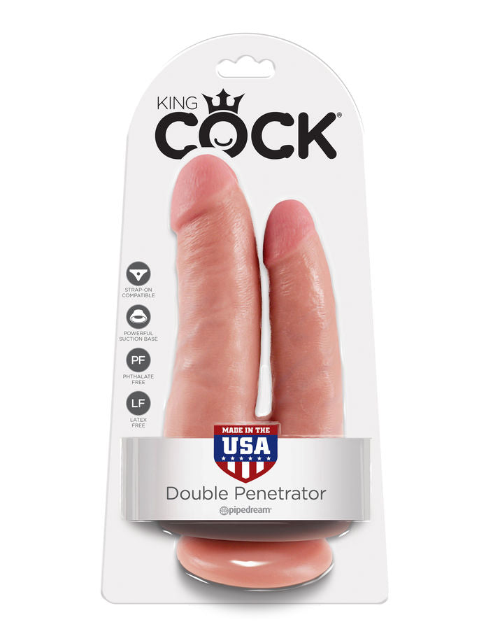 Silicona King Cock para doble penetración natural, con detalles realistas y diseño ergonómico para mayor comodidad y placer.