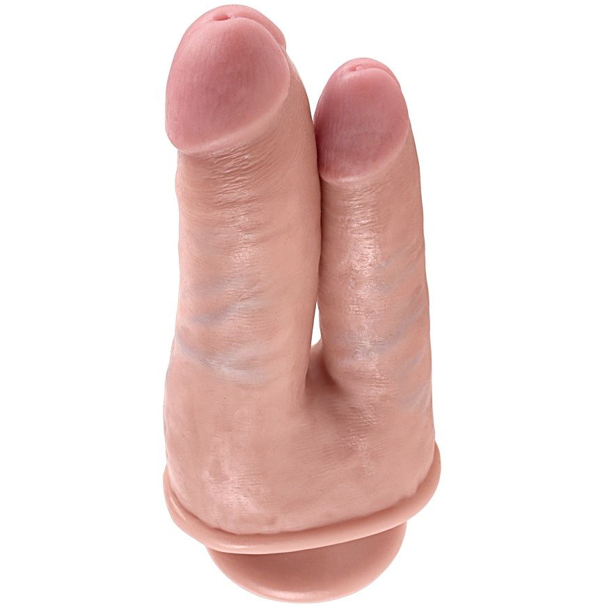 Vibrador KING COCK de doble penetración natural, con diseño realista y detalles anatómicos para placer intenso.