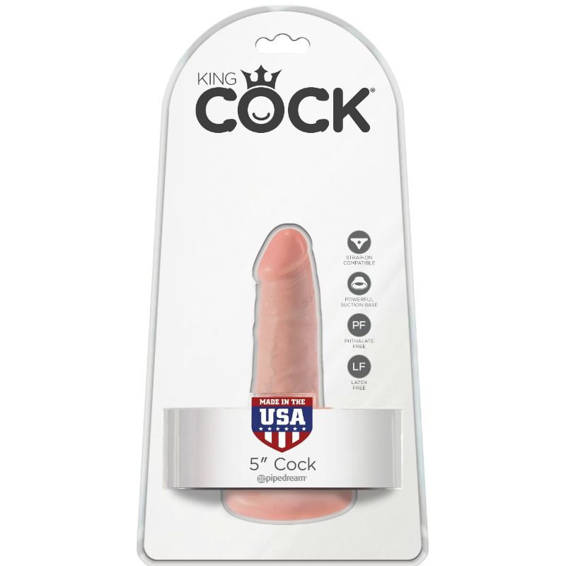Pene realístico KING COCK de 14 cm en color natural, con detalles realistas, para estimulación y placer.