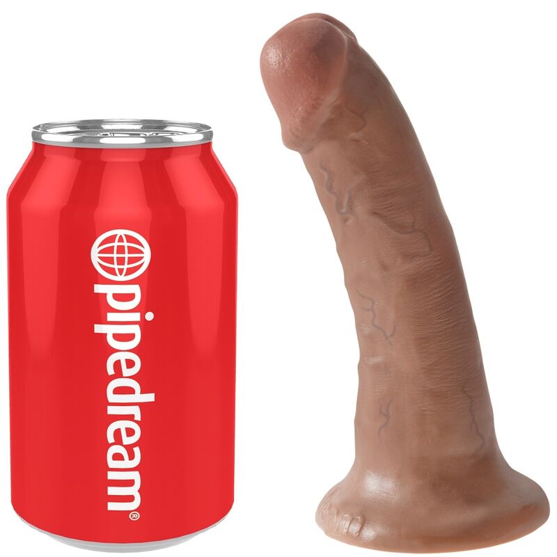 Pene realístico King Cock de 15 cm en color caramelo, con detalles anatómicos y textura realista para uso íntimo.