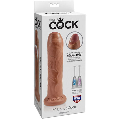 KING COCK - PENIS REALÍSTIC AMB PREPUCI 17.8 CM CARAMEL