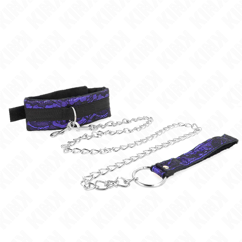 KINK - COLLAR AMB CORRETJA 105 CM CURT D'ENCAIX DE TERCIOPEL AMB RIBET DE NÀIL 44 X 5.5 CM