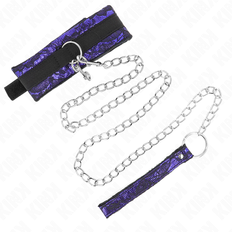 KINK - COLLAR AMB CORRETJA 105 CM CURT D'ENCAIX DE TERCIOPEL AMB RIBET DE NÀIL 44 X 5.5 CM