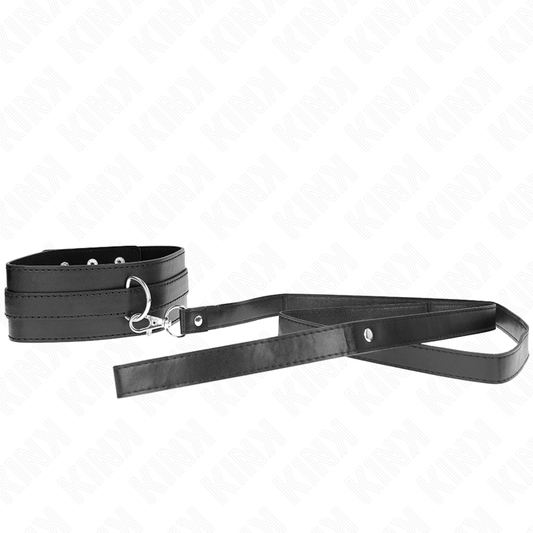 Collar ajustable de la marca KINK COLLAR & GAG con correa de 116 cm, tamaño de 36-43 cm, color negro y diseño resistente.