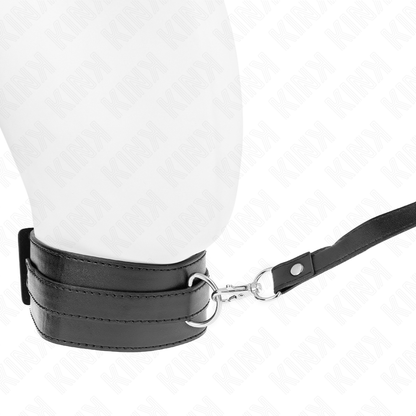 Collar ajustable KINK con correa de 116 cm, modelo 1, en color negro, con medidas de 36-43 cm y 5 cm de ancho, en imagen.