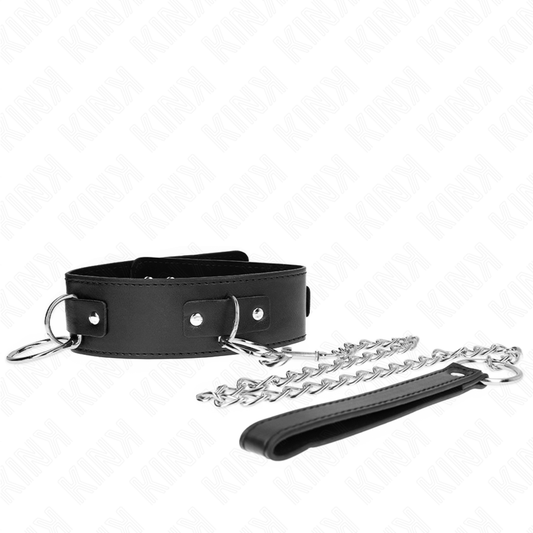 Collar con correa KINK de 65 cm, con 3 anillos ajustable para medidas de 36-43 cm, hecho de material resistente.