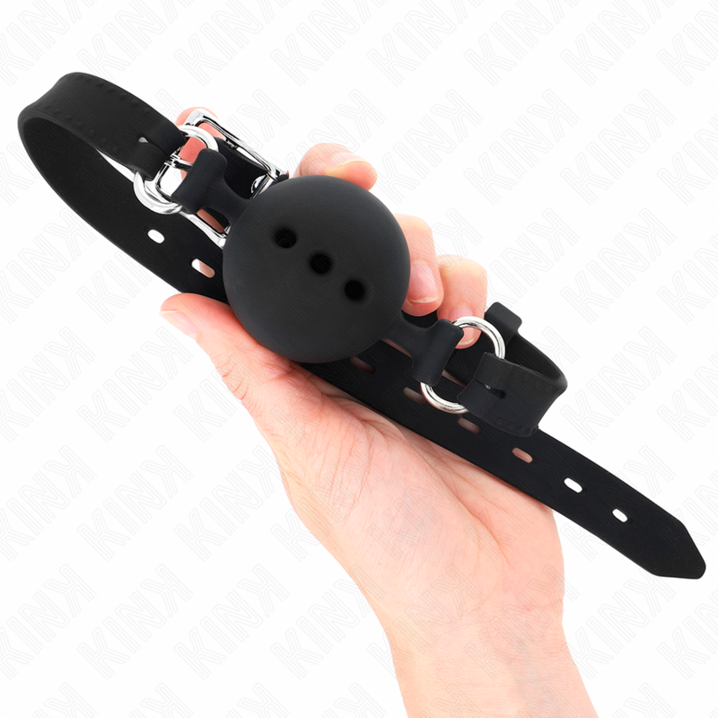 KINK - MORDASSA 55 x 2 CM DE BOLA 4.5 CM DE SILICONA COMPLETA TALLA M NEGRE AJUSTABLE 35-51 CM