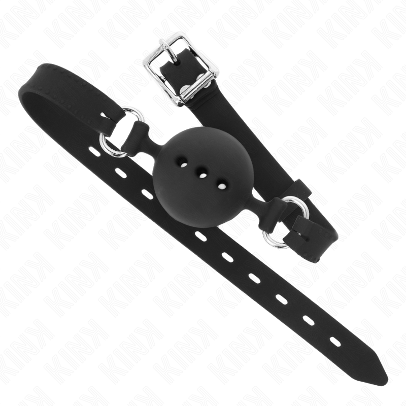 KINK - MORDASSA 55 x 2 CM DE BOLA 4.5 CM DE SILICONA COMPLETA TALLA M NEGRE AJUSTABLE 35-51 CM