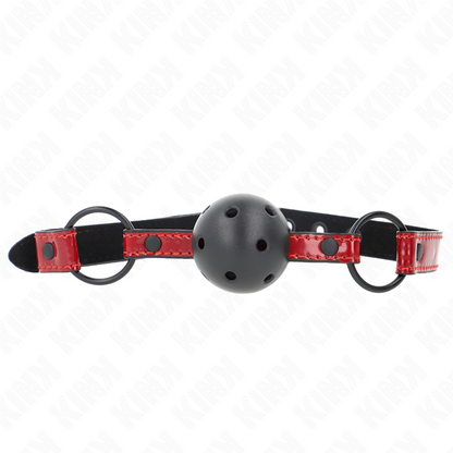KINK - 4.5 CM SHINY FAUX LEATHER BALL CLAMP 63.5 X 2 CM ADJUSTABLE 41 X 59 CM