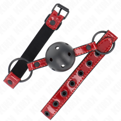 KINK - 4.5 CM SHINY FAUX LEATHER BALL CLAMP 63.5 X 2 CM ADJUSTABLE 41 X 59 CM
