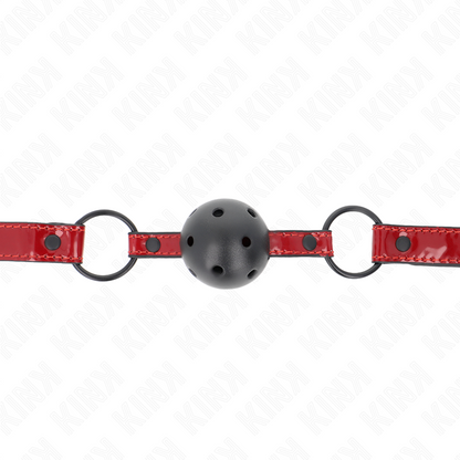 KINK - 4.5 CM SHINY FAUX LEATHER BALL CLAMP 63.5 X 2 CM ADJUSTABLE 41 X 59 CM