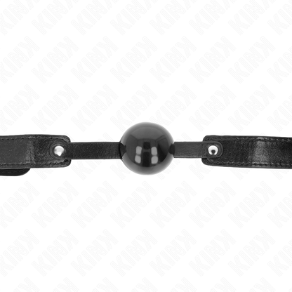 KINK Collars & Gag soft TPE ball gag, 4 cm diameter, model 2, measuring 65 x 2.5 cm, with smooth finish and adjustable strap.