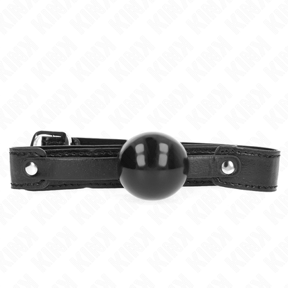 KINK Collars & Gag soft TPE ball gag, 4 cm diameter, model 2, with adjustable strap, measuring 65 x 2.5 cm.