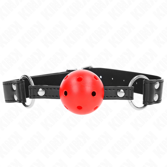 KINK - MORDASSA DE BOLA 4 CM TRANSPIRABLE AMB DOBLE rebló de cuir 62 x 2.5 CM AJUSTABLE 42-58 CM