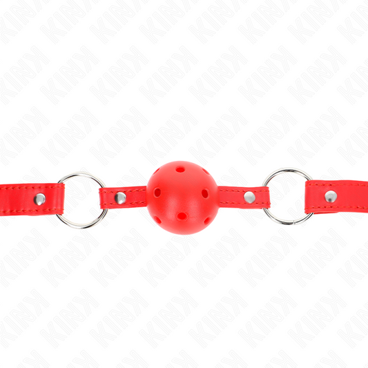 KINK - MORDASSA DE BOLA 4 CM TRANSPIRABLE AMB DOBLE REGULAMENT MODEL 1 VERMELL 62 x 2.5 CM AJUSTABLE 42-58 CM