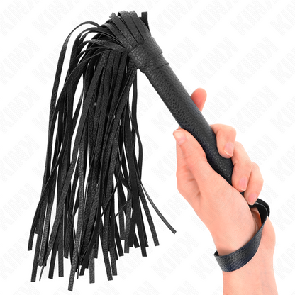 Latigo azul oscuro de 43.5 cm de la marca KINK Impact & Touch, diseñado para juegos de dominación y BDSM.