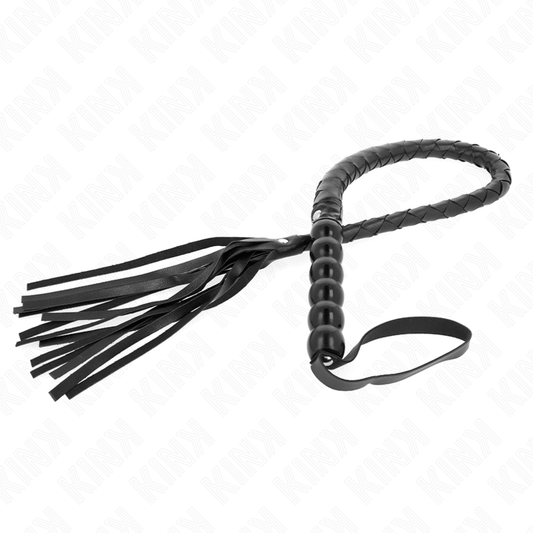 Látigo de serpiente KINK de 80 cm con agarre de bolas, hecho por KINK Impact & Touch, en color negro con detalles de textura.