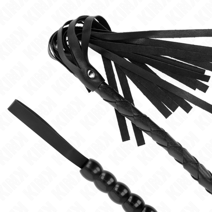 Latigo de serpiente KINK de 80 cm con agarre de bolas, marca KINK IMPACT & TOUCH, muestra la textura de la piel y el mango.