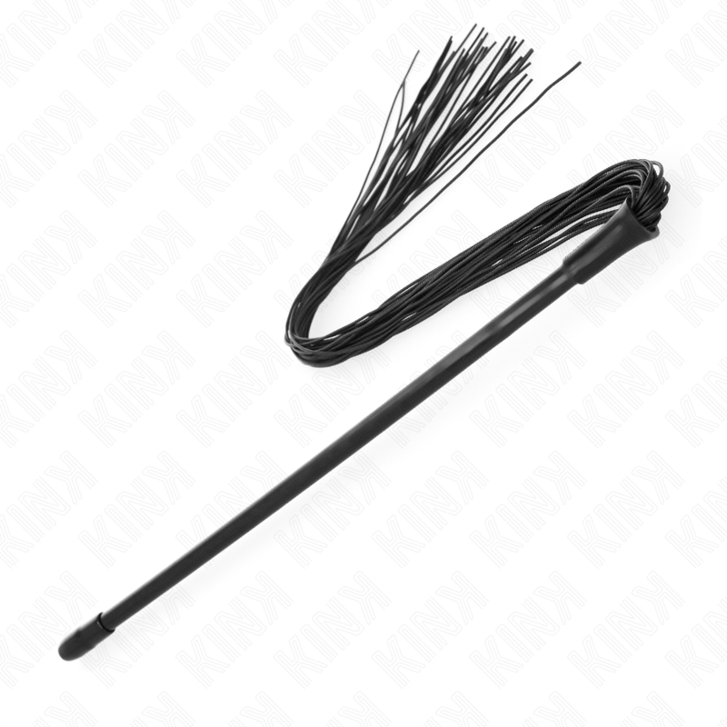 Látigo de silicona de 60 cm de la marca KINK Impact & Touch, con cuerda flexible y textura suave para uso sensorial y de BDSM.