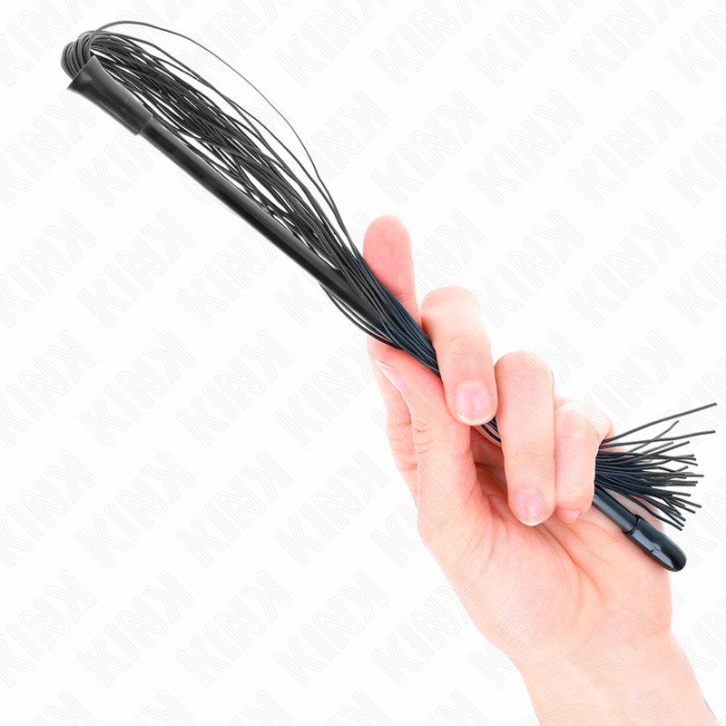 Látigo de silicona de 60 cm de la marca KINK Impact & Touch, con cuerda flexible y empuñadura ergonómica.
