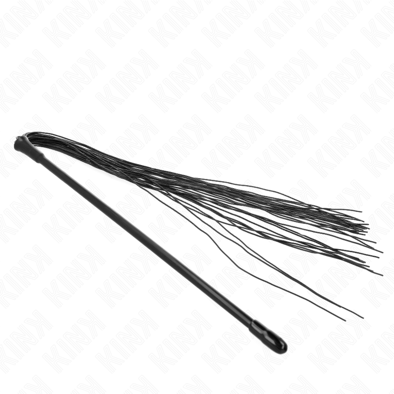 Látigo de silicona de 60 cm de la marca KINK Impact & Touch, con cuerda flexible y mango ergonómico en color negro.