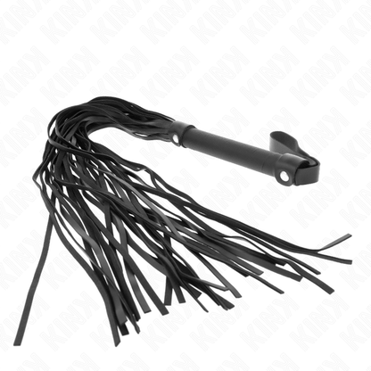 Látigo de piel de oveja de 60 cm de la marca KINK Impact & Touch, con detalles de imitación de piel en la imagen.