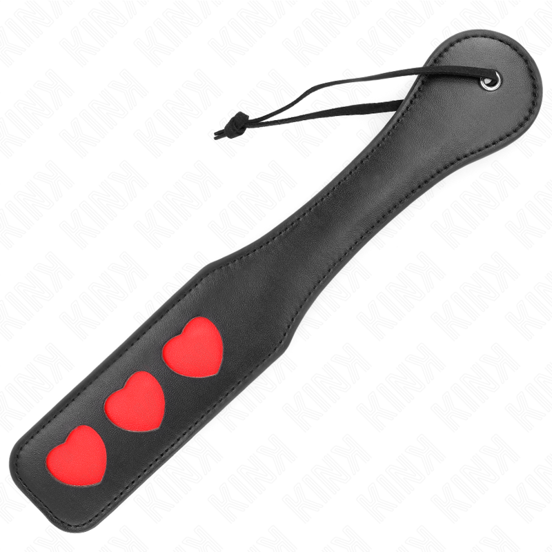 Pala en forma de corazones de 32x6 cm de la marca KINK Impact & Touch, diseñada para uso en actividades sensuales.