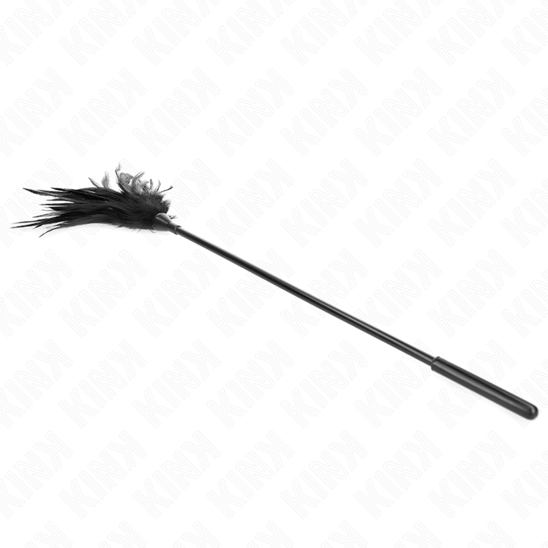Plumas múltiples negras de 45 cm para cosquillas, de la marca KINK Impact & Touch, en la imagen.
