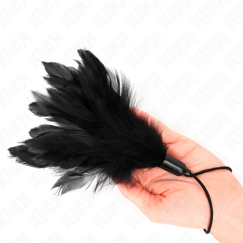 KINK - TICKLE FEATHERS WITH ROPE HANDLE AND PLASTIC BASE 15 CM