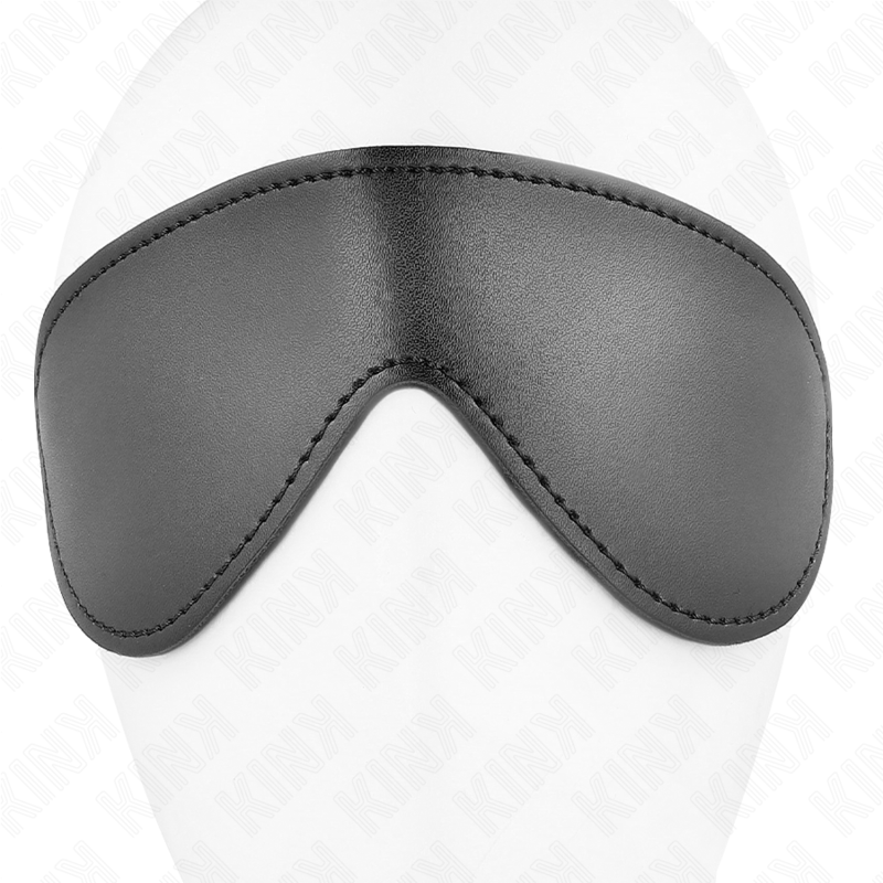 Venda de ojos de piel simple KINK MASKED ALLURE, tamaño 19.5 x 7.5 cm, con diseño suave y cómodo para juegos sensuales.