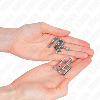 Pinzas para pezones KINK NIPPLE GRIP, compresora con tornillo de banco, herramienta para estimulación y manipulación de pezones.