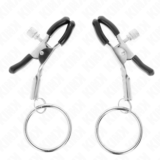 Pinzas para pezones KINK NIPPLE GRIP con aro de 6 cm, accesorios para juegos eróticos y estimulación sensorial