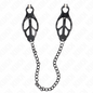 Pinzas para pezones KINK estilo japonés con cadena negra, de 30 cm, hechas de metal para estimulación sensorial.