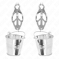 Pinzas para pezones KINK estilo japonés con cubos plateados, hechas de acero, para estimulación y juego erótico.