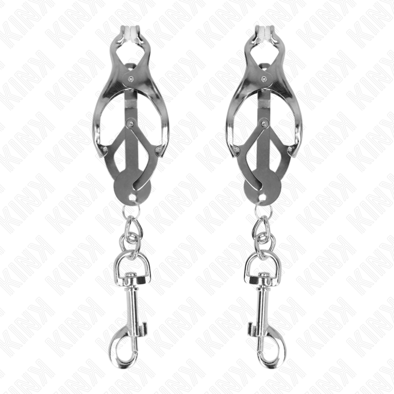 Pinzas para pezones KINK NIPPLE GRIP estilo japonés con ganchos, diseño elegante y ajustable para estimulación sensorial.