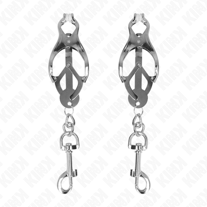 Pinzas para pezones KINK NIPPLE GRIP estilo japonés con ganchos, diseño elegante y ajustable para estimulación sensorial.