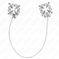 Pinzas para pezones KINK NIPPLE GRIP con diseño de flor metálica y cadena, hechas de acero inoxidable, para estimular y decorar.
