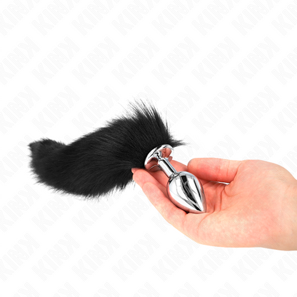 KINK - PLUG ANAL TALLA M 8 X 3.5 CM AMB CUA SINTÈTICA 40 CM NEGRE