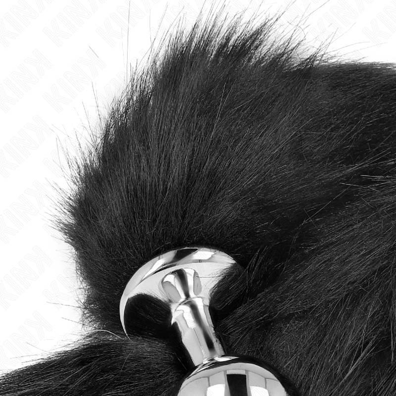 KINK - PLUG ANAL TALLA M 8 X 3.5 CM AMB CUA SINTÈTICA 40 CM NEGRE